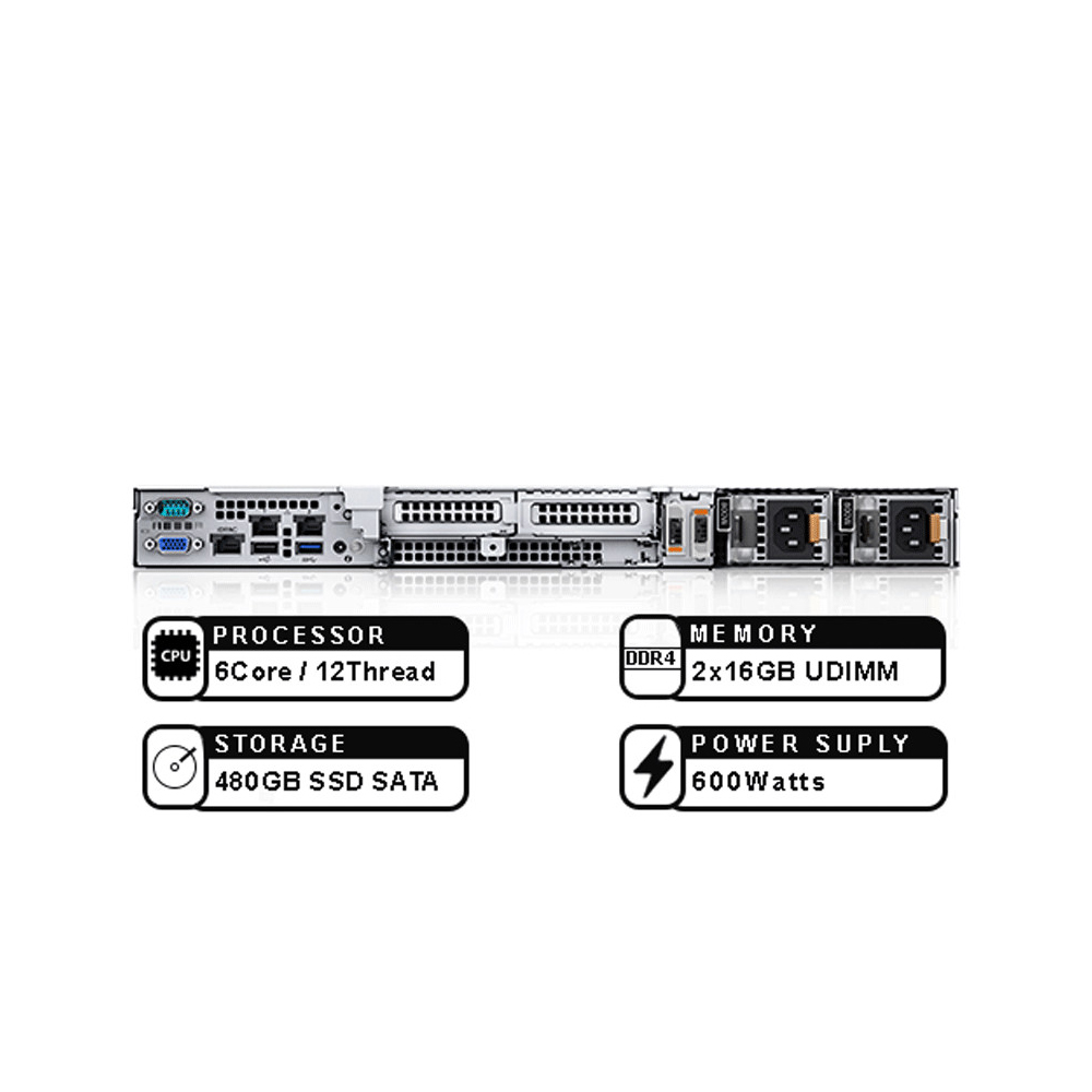 Dell Server R350 Xeon E-2356G 32GB 480GB SSD SATA Poweredge - Image 2