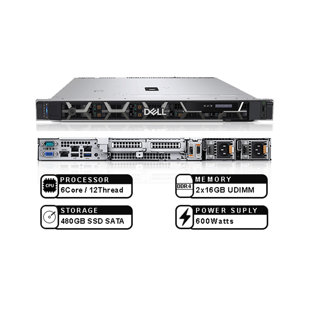 Dell Server R350 Xeon E-2356G 32GB 480GB SSD SATA Poweredge - Image 3