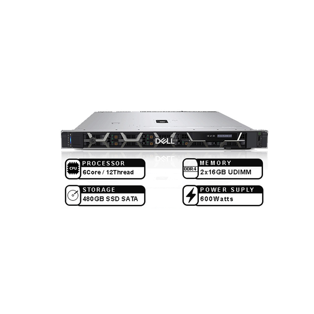 Dell Server R350 Xeon E-2356G 32GB 480GB SSD SATA Poweredge
